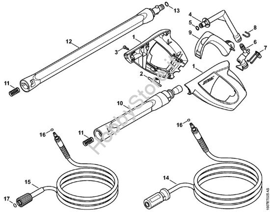 Pistola, tubo nebulizzatore Idropulitrice elettrica (RE) RE 163 PLUS della marca STIHL