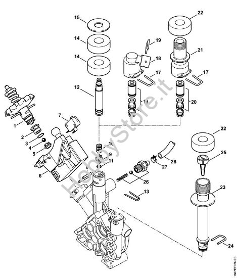 Pistone di comando Idropulitrice elettrica (RE) RE 163 PLUS della marca STIHL