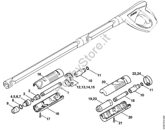 Testa a getto, ugello rotore Idropulitrice elettrica (RE) RE 163 PLUS della marca STIHL