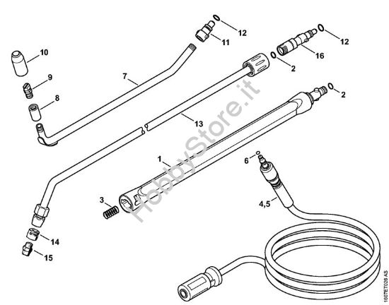 Tubo spruzzatore, Tubo flessibile alta pressione    06/2019 Idropulitrice elettrica (RE) RE 163 PLUS della marca STIHL