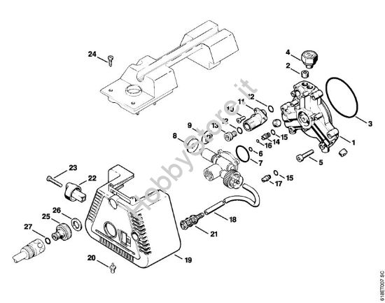 Coperchio pompa Idropulitrice elettrica (RE) RE 250 K della marca STIHL