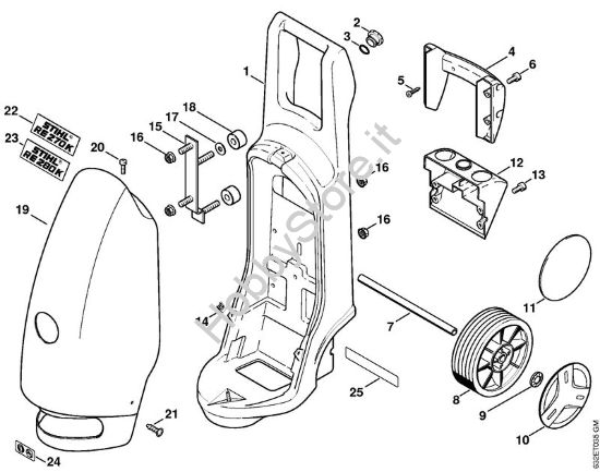 Carrello, cappottatura Idropulitrice elettrica (RE) RE 270 K della marca STIHL