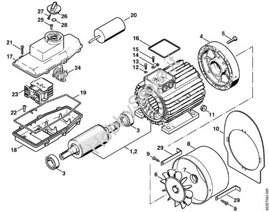 Elettromotore, scatola interruttore Idropulitrice elettrica (RE) RE 270 K della marca STIHL
