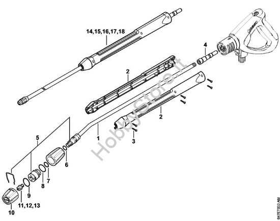 Tubo spruzzatore Idropulitrice elettrica (RE) RE 271 della marca STIHL