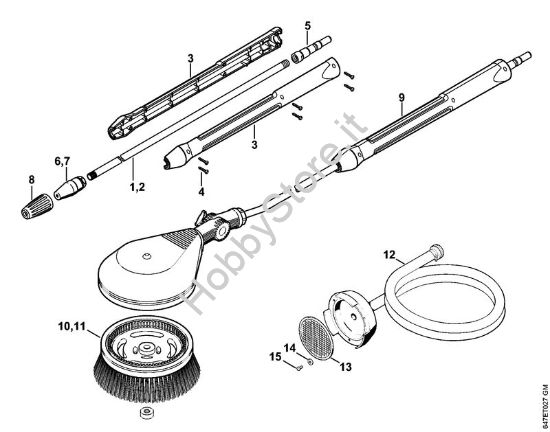 Ugello rotore, spazzola di lavaggio rotativa, tubo flessibiledi aspirazione Idropulitrice elettrica (RE) RE 272 PLUS della marca STIHL