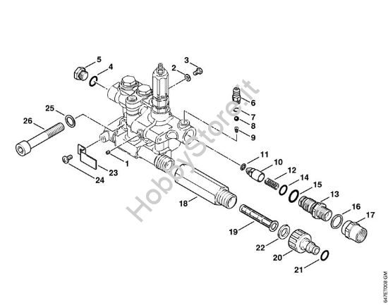 Blocco valvole, allacciamento d'agua Idropulitrice elettrica (RE) RE 281 della marca STIHL
