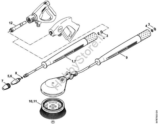 Ugello rotore, spazzola di lavaggio rotativa (40.2009) Idropulitrice elettrica (RE) RE 281 PLUS della marca STIHL