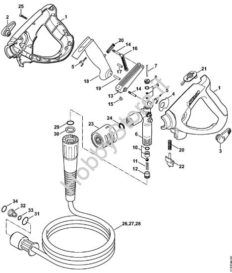 Pistola, tubo flessibile alta pressione Idropulitrice elettrica (RE) RE 361 della marca STIHL