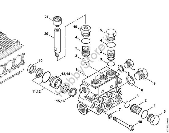 Blocco valvole Idropulitrice elettrica (RE) RE 361 PLUS della marca STIHL