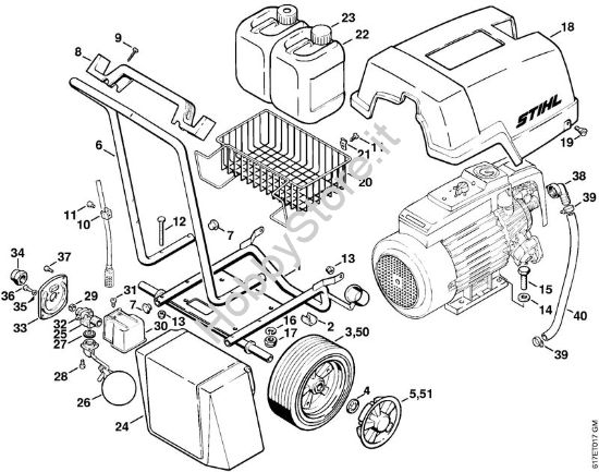 Carrello RE 400 K, RE 401 K Idropulitrice elettrica (RE) RE 400 K della marca STIHL