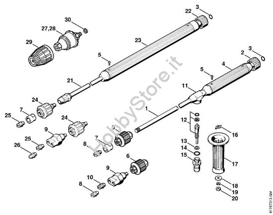 Tubo spruzzatore Idropulitrice elettrica (RE) RE 400 K della marca STIHL