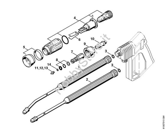 Tubo spruzzatore, testa a getto Vario SP 300 Idropulitrice elettrica (RE) RE 440 K della marca STIHL