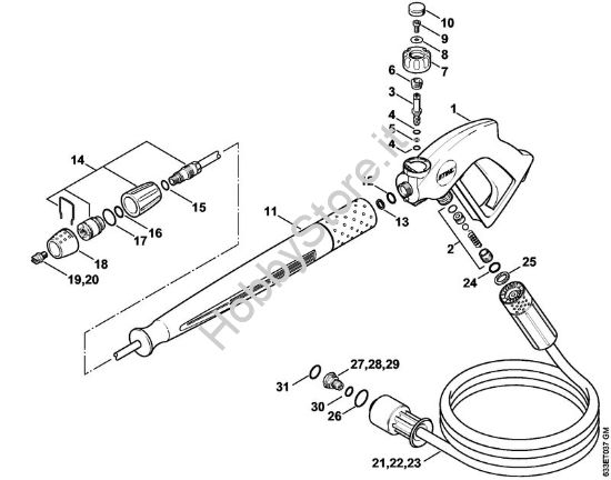 Pistola, tubo nebulizzatore Idropulitrice elettrica (RE) RE 460 K della marca STIHL