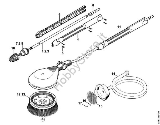 Ugello rotore, spazzola di lavaggio rotativa, tubo flessibiledi aspirazione Idropulitrice elettrica (RE) RE 461 della marca STIHL