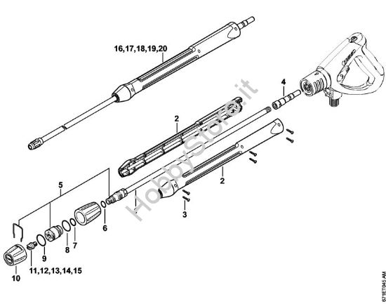 Tubo spruzzatore Idropulitrice elettrica (RE) RE 461 PLUS della marca STIHL