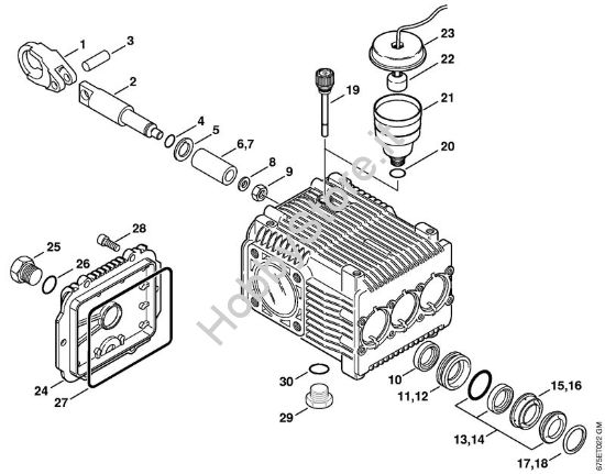 Pompa, pistone Idropulitrice elettrica (RE) RE 521 della marca STIHL