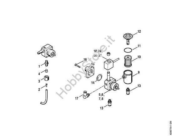 Serbatoio carburante, pompa di alimentazione    X 35 751 076,    X 35 799 999 Idropulitrice elettrica (RE) RE 530 W della marca STIHL