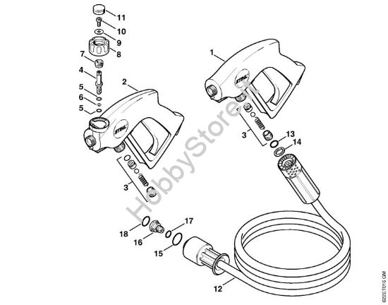 Pistola, tubo flessibile alta pressione Idropulitrice elettrica (RE) RE 550 W della marca STIHL