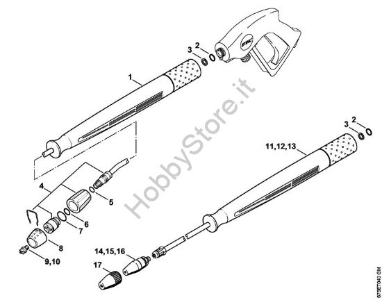 Tubo spruzzatore, ugello rotore Idropulitrice elettrica (RE) RE 581 della marca STIHL