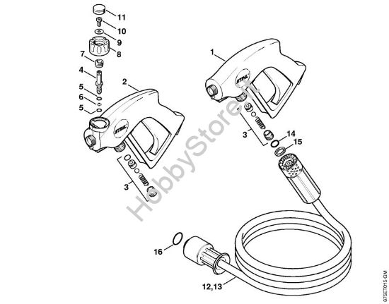 Pistola, tubo flessibile alta pressione Idropulitrice elettrica (RE) RE 581 PLUS della marca STIHL