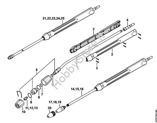 Tubo spruzzatore, ugello rotore Idropulitrice elettrica (RE) RE 581 PLUS della marca STIHL