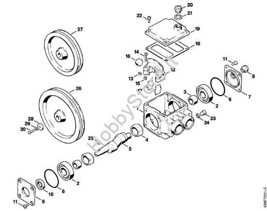 Corpo pompa    X 22 947 954 (36.95) Idropulitrice elettrica (RE) RE 640 W della marca STIHL