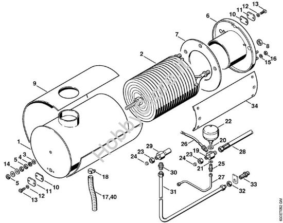 Scambiatore di calore    X 35 800 836 Idropulitrice elettrica (RE) RE 640 W della marca STIHL