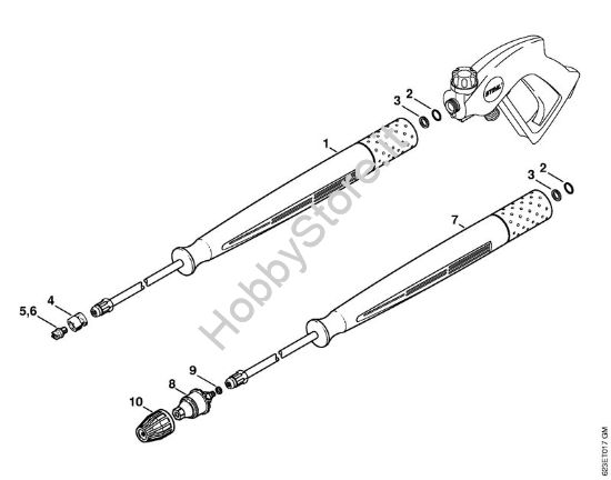 Tubo spruzzatore, ugello rotore Idropulitrice elettrica (RE) RE 660 W della marca STIHL
