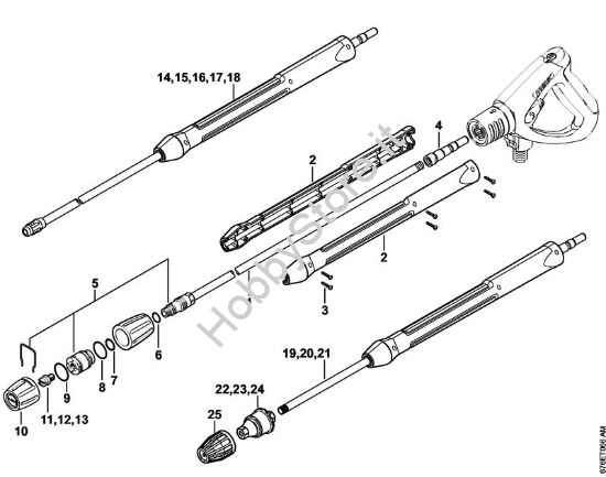 Tubo spruzzatore, ugello rotore Idropulitrice elettrica (RE) RE 661 della marca STIHL