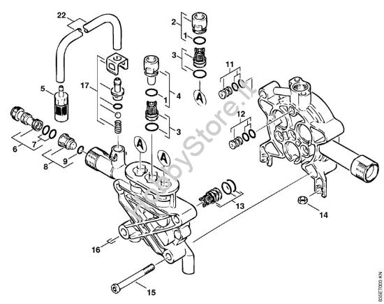 Blocco valvole Idropulitrice elettrica (RE) RE 820 KM della marca STIHL