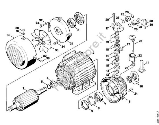 Elettromotore, corpo pompa Idropulitrice elettrica (RE) RE 830 W della marca STIHL