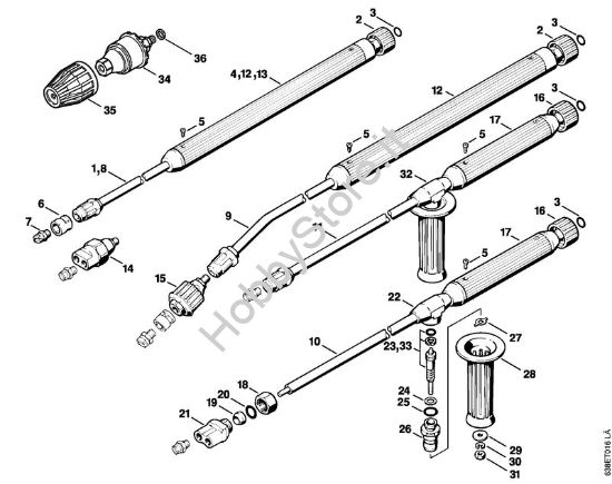 Tubo spruzzatore, accessorio a richiesta Idropulitrice elettrica (RE) RE 830 W della marca STIHL