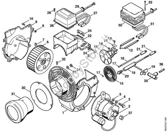 Bruciatore    X 35 800 836 Idropulitrice elettrica (RE) RE 840 W della marca STIHL