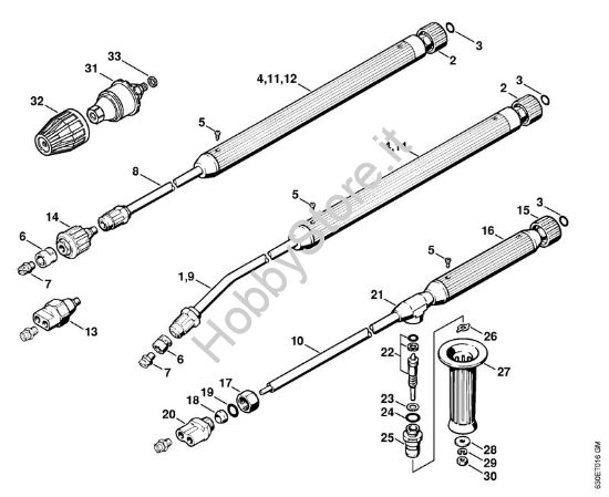 Tubo spruzzatore, accessorio a richiesta Idropulitrice elettrica (RE) RE 840 W della marca STIHL