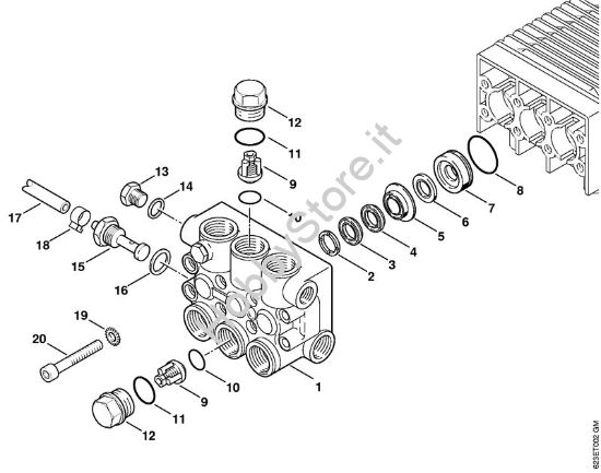 Blocco valvole Idropulitrice elettrica (RE) RE 880 W della marca STIHL