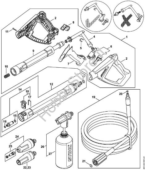 Pistola, tubo nebulizzatore Idropulitrice elettrica (RE) RE 90 - 4951 della marca STIHL