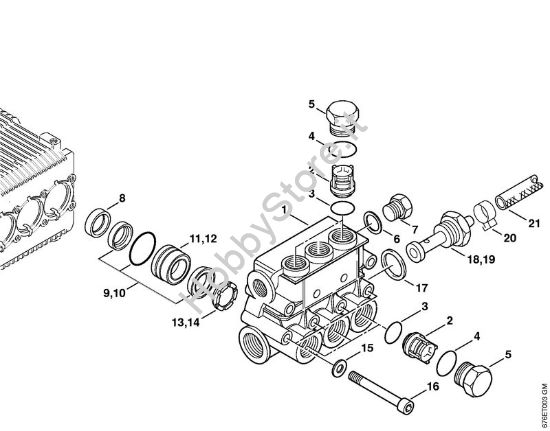 Blocco valvole Idropulitrice elettrica (RE) RE 961 PLUS della marca STIHL