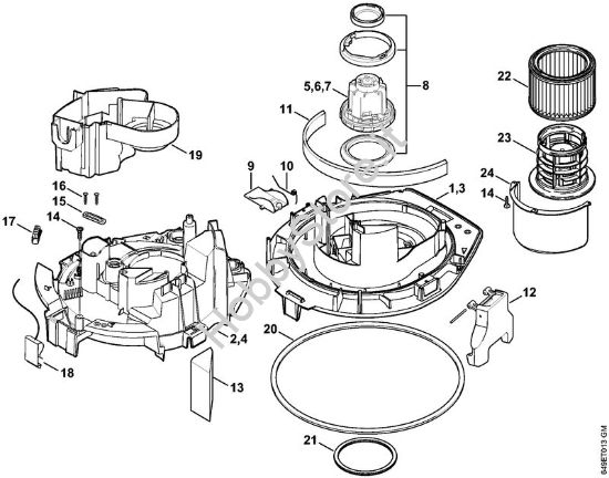 Carcassa motore, Elettromotore, Filtro Aspiratori (SE) SE 122 della marca STIHL