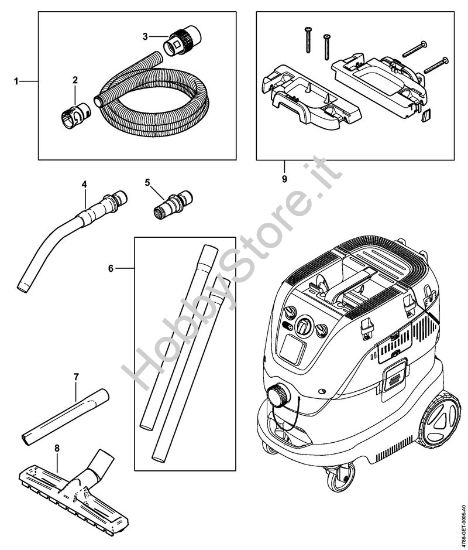 Tubo flessibile di aspirazione, Bocchetta per pavimenti, Accessorio a richiesta Aspiratori (SE) SE 133 ME della marca STIHL