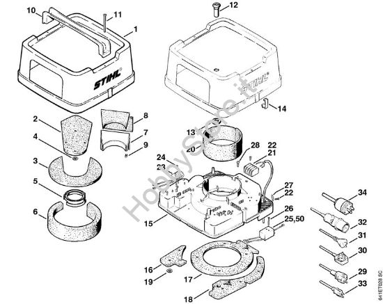 Cappottatura, carcassa motore Aspiratori (SE) SE 201 della marca STIHL