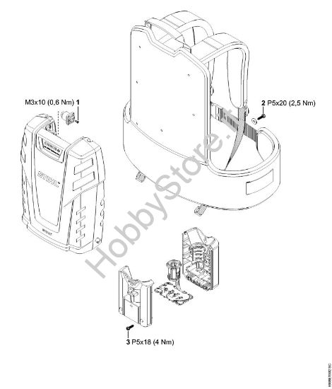 Coppie di serraggio Batterie (AK, AP, AR, AS, PS) AR 1000 della marca STIHL