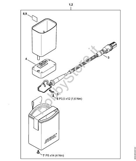 Cavo di collegamento Cinture per batteria Borsa per cintura AP con cavo di collegamento della marca STIHL