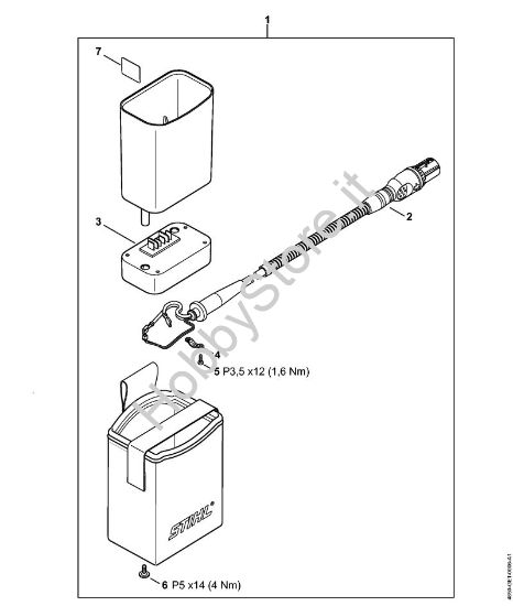 Cavo di collegamento Cinture per batteria Borsa per cintura AP con cavo di collegamento della marca STIHL