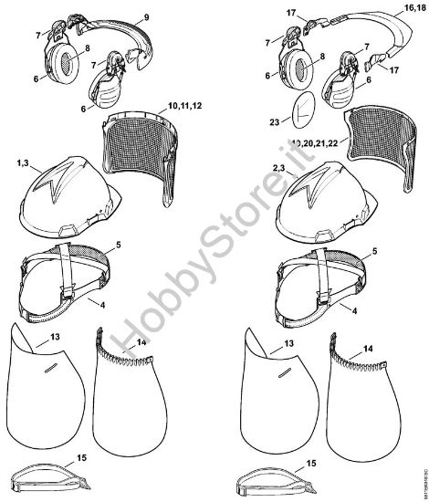 Set casco SPECIAL Protezioni del capo Set casco SPECIAL della marca STIHL