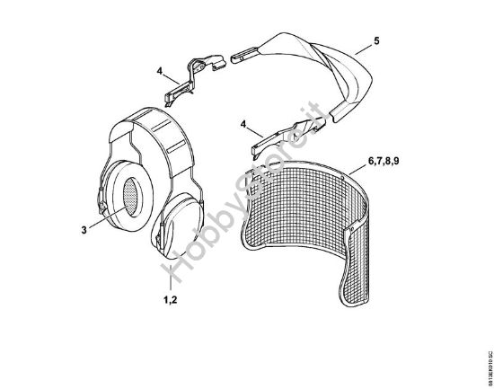 Protezione combinata viso - udito retina di metallo -0506 Protezioni per vista e udito Protezione combinata viso/udito, retina di metallo della marca STIHL