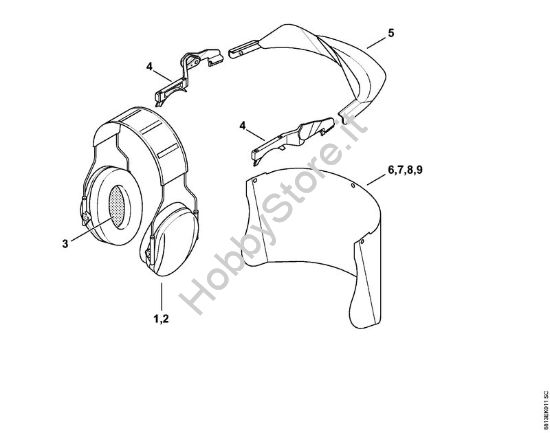 Protezione combinata viso - udito schermo -0508 Protezioni per vista e udito Protezione combinata viso/udito, schermo della marca STIHL