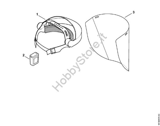 Protezione combinata viso - udito schermo lungo -0233 Protezioni per vista e udito Protezione combinata viso/udito, schermo lungo della marca STIHL