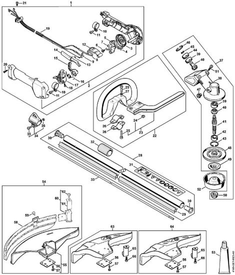 Impugnatura di comando, Stelo, Riduttore fino a Numero di matricola 514309587 Decespugliatrici (FS) FS 94 RC-E della marca Stihl