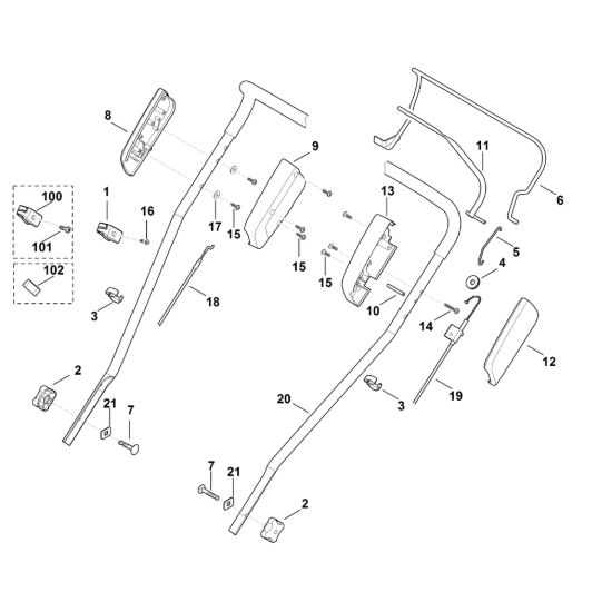 Picture of A - Parte superiore manubrio MB 2 RT