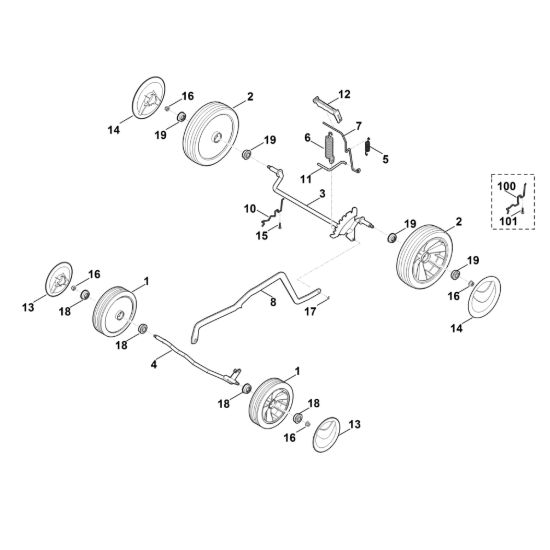 Picture of C - Carrello, impostazione in alto MB 443.1